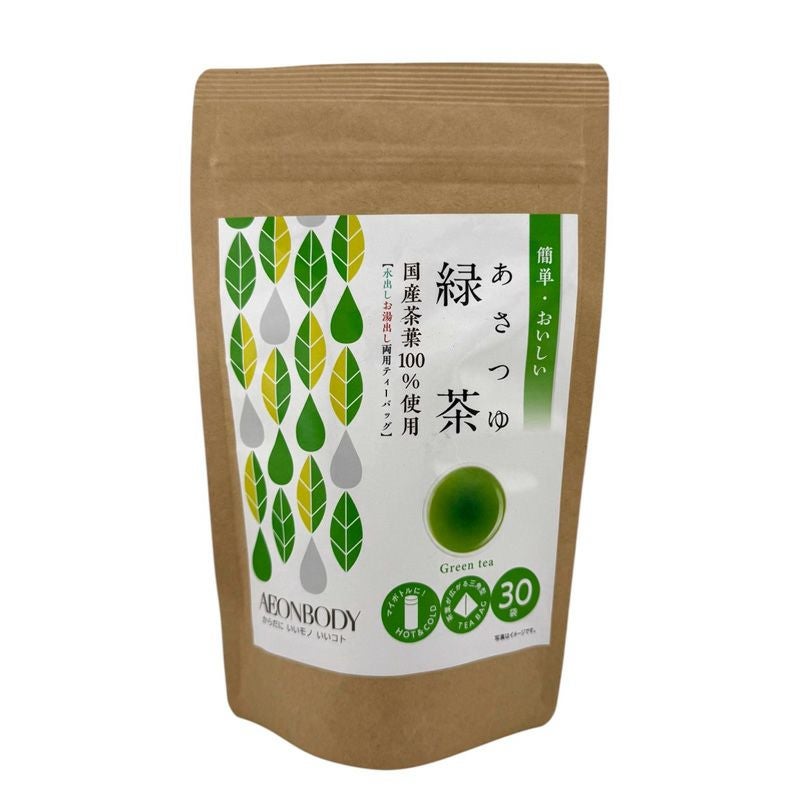 イオンボディオリジナル】 あさつゆ緑茶 3gx30袋 ティーバッグ 水出し