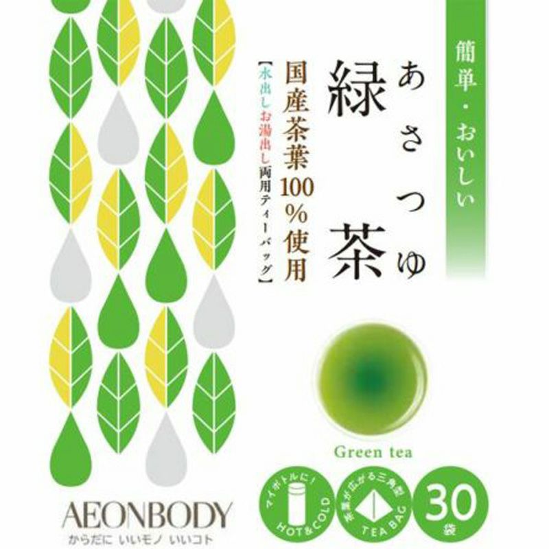 イオンボディオリジナル】 あさつゆ緑茶 3gx30袋 ティーバッグ 水出し
